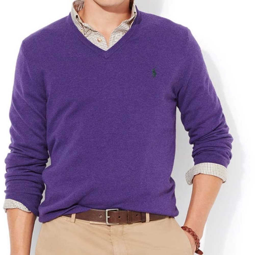Polo Ralph Lauren Purple V-Neck Sweater